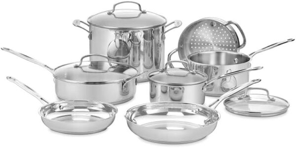 Cuisinart 11-Piece Cookware Set, Chef's Classic Stainless Steel Collection 77-11G - Image 3