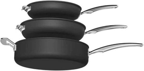 CUISINART N61-11 Nonstick Hard-Anodized Nesting Cookware Set, 11 Piece, Black - Image 3