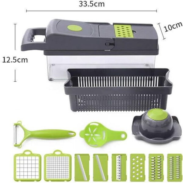 Kitchen Vegetable Slicer, Vegetable Chopper 14 in 1, Fruit, Vegetable Tools Manual Multifunctional Food Chopper Container For Different Kind of Vegetables and Fruits - Image 3