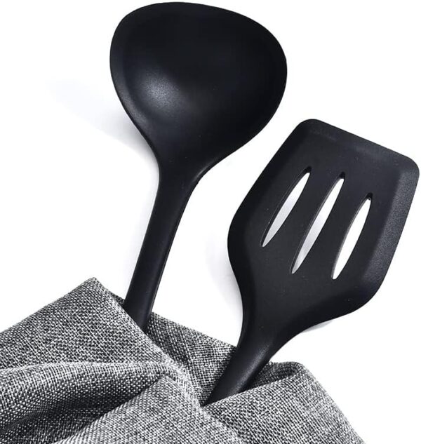 10 pcs Silicone Cooking Utensils Set - 480°F Heat Resistant Kitchen Utensils,Spoon,Kitchen Utensil Gadgets Tools Set for Nonstick Cookware,Dishwasher Safe (Grey) - Image 4