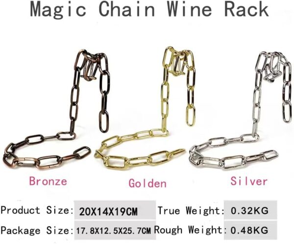 STANDOUTELROAL (Silver) Floating Metal Chain Wine Rack, Suspending Chain Wine Rack,Perfect Wine Accessory - Image 2