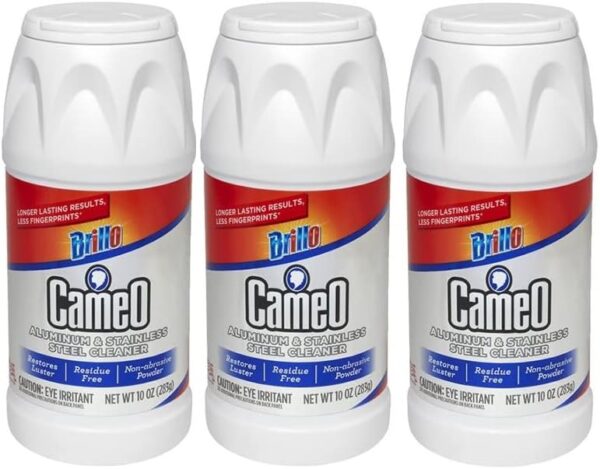 Brillo Cameo Cleaner, Perfect on Aluminum, Stainless Steel, No Scratch Formula 10 Ounce (Pack of 3)