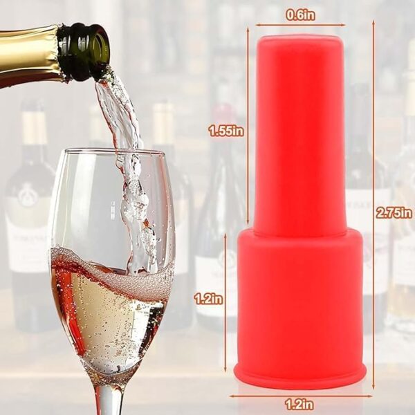 Wine Bottle Stoppers - 2024 Bottle Stopper Set for Wine and Glass Bottles - Silicone -Reusable for Ultimate Convenience- Enjoy Leak-Free Freshness, 4PCS - Image 5