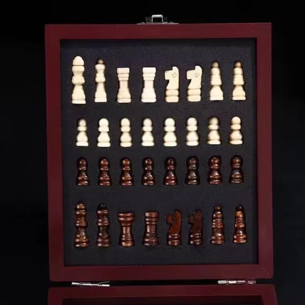 Wine Bottle Opener Tool Set – Chess Board Game – Wooden Box Wine Set – Luxury Wine Accessory Set – Stylish Gift Box – Gift – Gift Idea – Gift for Man – Gift for Friend – Birthday Gift, Brown - Image 6