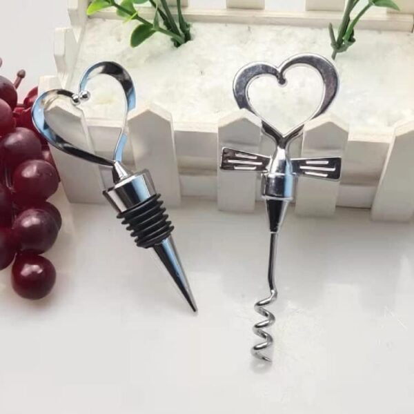 2 Pack Heart Wine Bottle Stopper, BetterJonny Stainless Steel Wine Bottle Stopper and Bottle-opener with Gift Box Packing Handheld Wine Bottle Cork Remover Accessory Tool for Holiday Wedding Party - Image 4