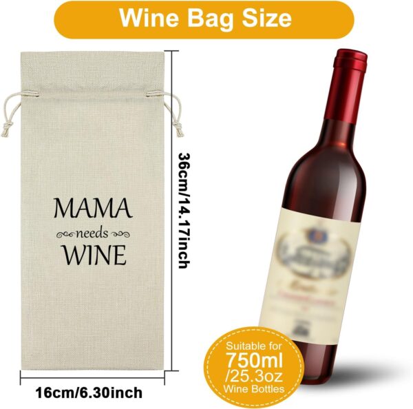 Funny Mom Gifts from Son Wine Bag Mother Birthday Gifts from Daughter Mothers Day Gifts for Mom Wine Bottle Storage Bag Mom Wedding Gifts from Bride Wine Accessories Gifts for Wine Lovers - Image 2