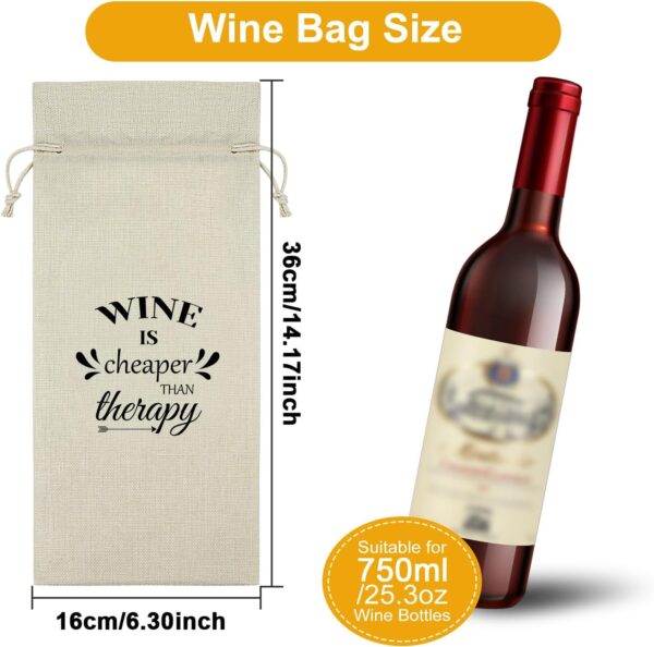 Funny Wine Quotes Wine Bag Wine Drinker Birthday Gift Speech Therapy Gifts for Women Wine Bottle Storage Bag Physical Therapy Gifts Wine Accessories Gifts for Wine Lovers - Image 2