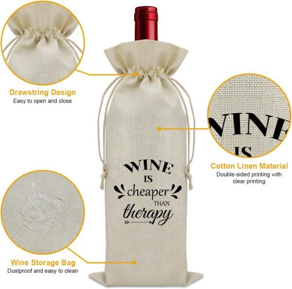 Funny Wine Quotes Wine Bag Wine Drinker Birthday Gift Speech Therapy Gifts for Women Wine Bottle Storage Bag Physical Therapy Gifts Wine Accessories Gifts for Wine Lovers - Image 3