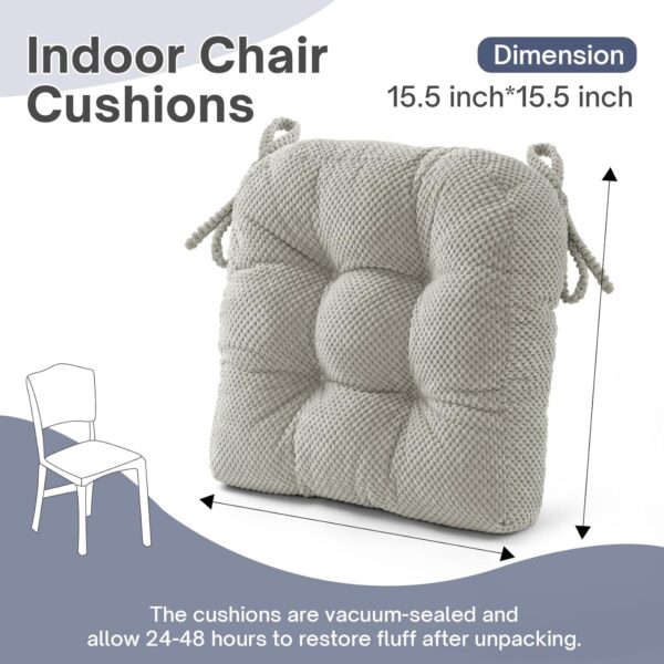 15.5x15.5x4 inch Chair Cushions Indoor Nonslip Kitchen Chair Cushions Set of 2,Tufted Fluffy Patio Seat Cushion,Comfortable and Durable - Image 5